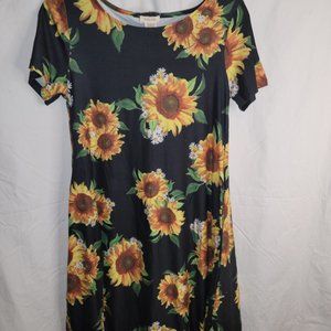Yelete Black Sunflower Dress